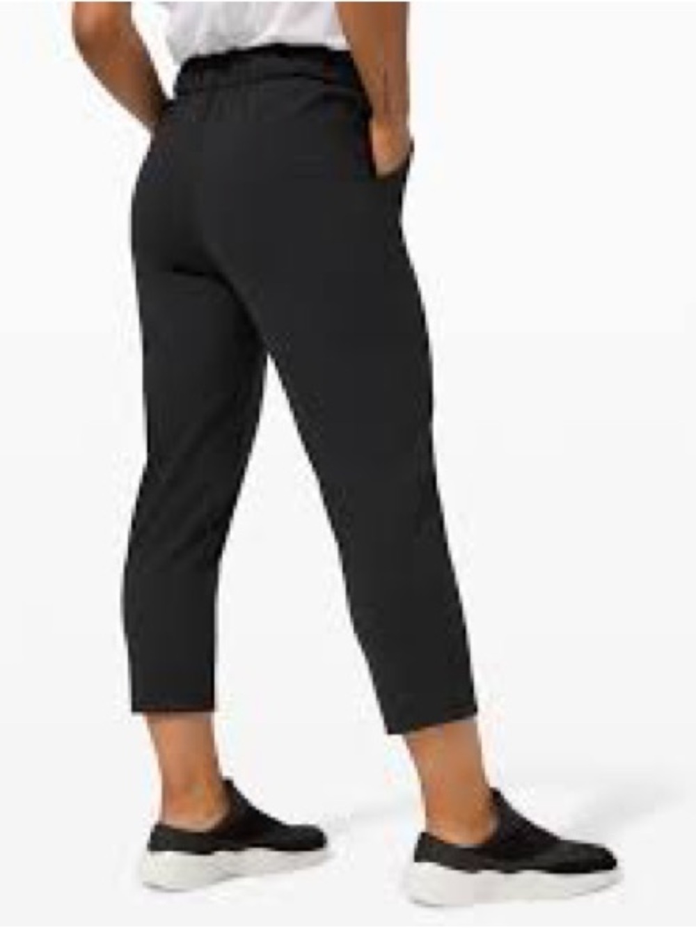 Lululemon Women Black Stretch High-Rise Cropped Pant Size 8